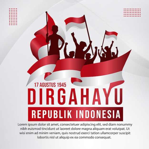 begroetingstekst van dirgahayu republik indonesië sjabloonontwerp