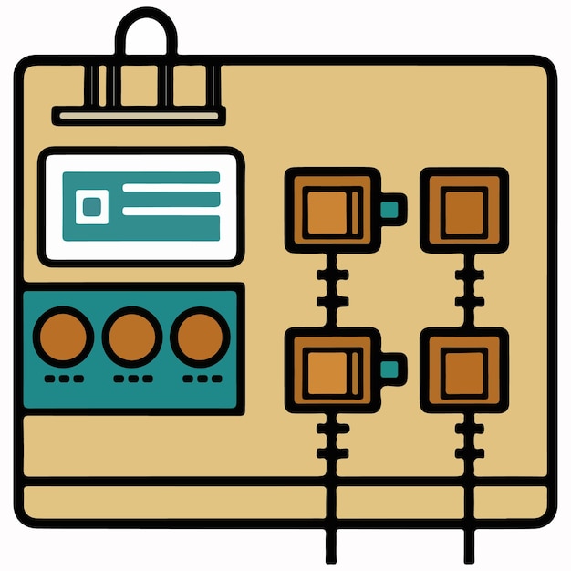 Vector beheerpaneel dat een vectorillustratie van het netwerkinterfacepictogram vertegenwoordigt