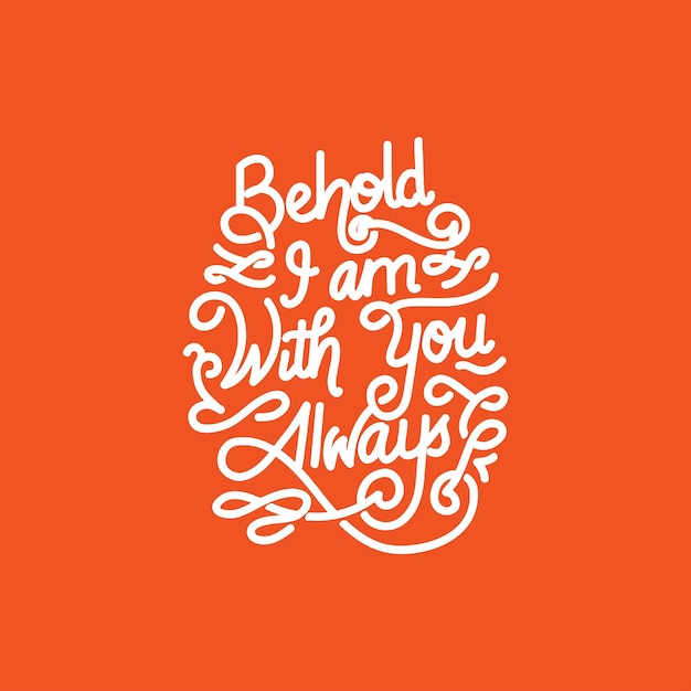 Vector behold handlettering typography