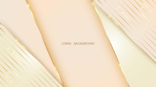 Beige abstract layer overlaps illustration with golden line for background