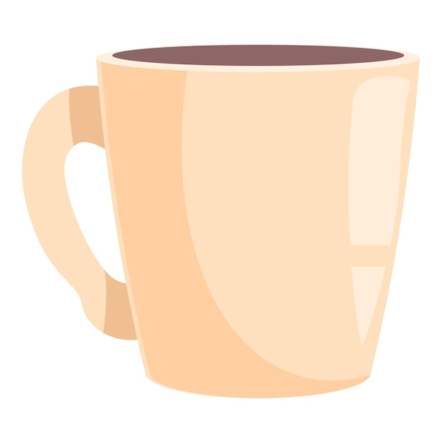 Beige beker met hete drank met handvat voor het drinken