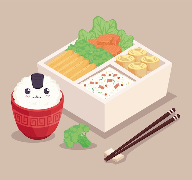 Beige bento box lunch