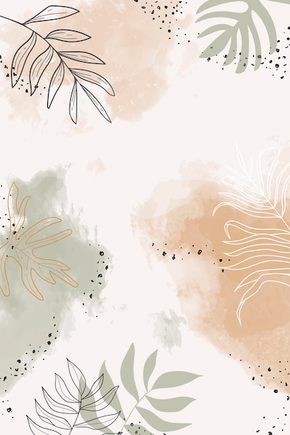 Beige bladwaterverf achtergrondvector