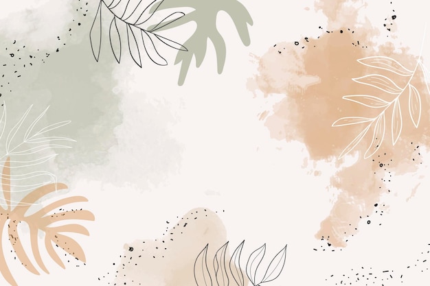 Beige bladwaterverf achtergrondvector