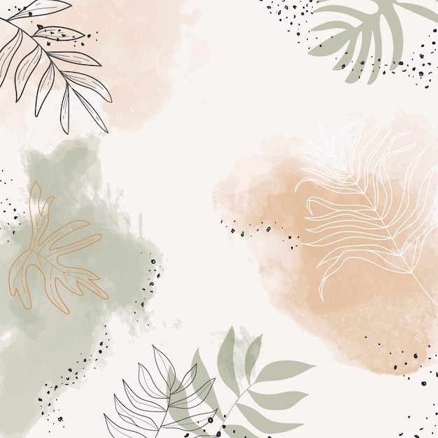 Beige bladwaterverf achtergrondvector