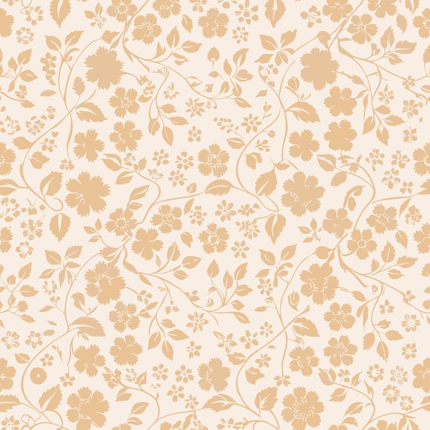 Beige bloemen naadloos patroon