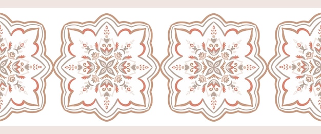 Vector beige border in oriental style used for frame tile and oriental designs