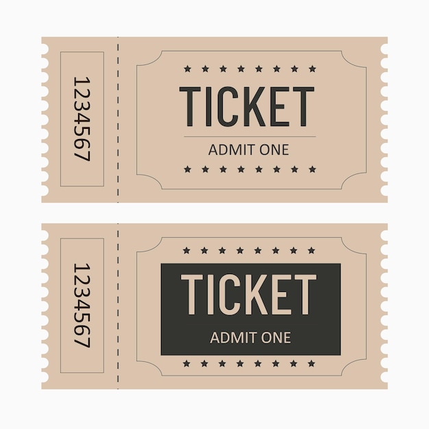 Beige cinema ticket