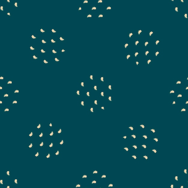 Beige Circles on a green background pattern