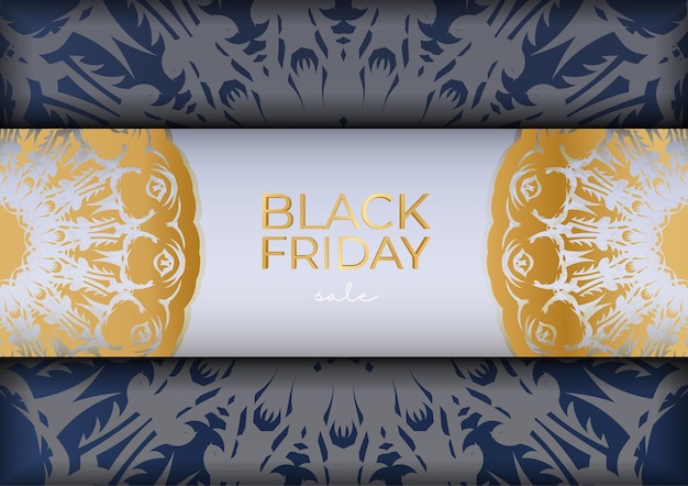 Beige color black friday poster with abstract ornament