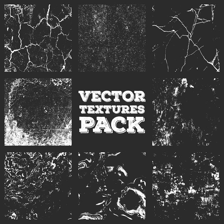 Vector beige distressed textures patroon set