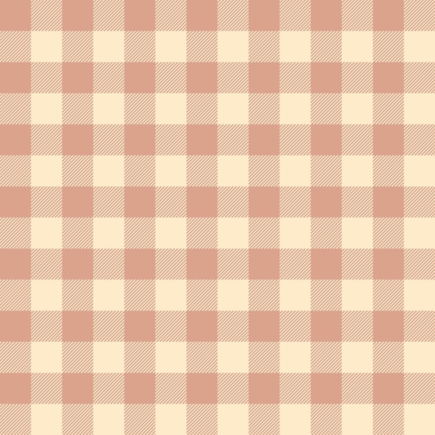 Vector beige en perzik tartan picknick plaid naadloos patroon