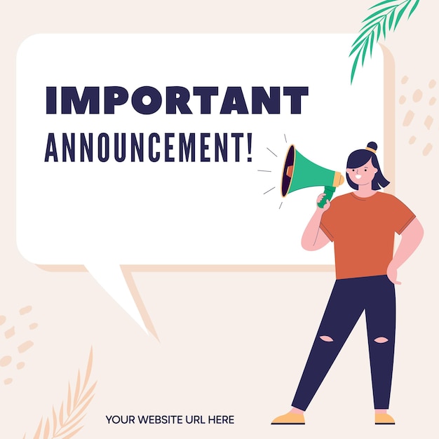 beige flat important announcement instagram post