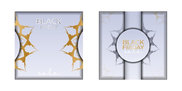 ベージュの幾何学的な飾りブラック フライデー セールお祝いポスター