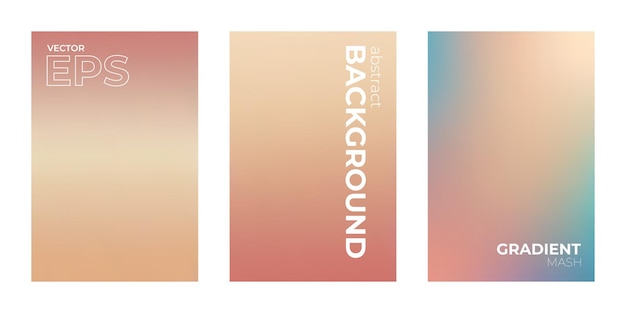 Beige Gradient Background Set