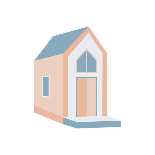 Beige modern house vector illustration