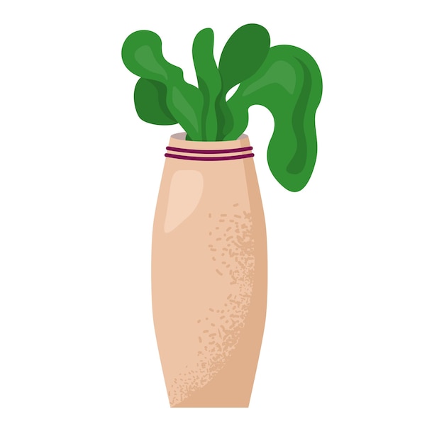 Vector beige pot groene bladeren vector illustratie milieuvriendelijk biologisch product natuurlijk voedsel