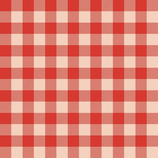 Beige and red tartan picnic plaid seamless pattern