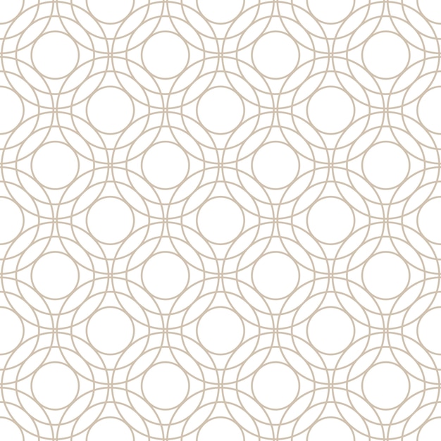 Beige round seamless pattern. Thin line background.