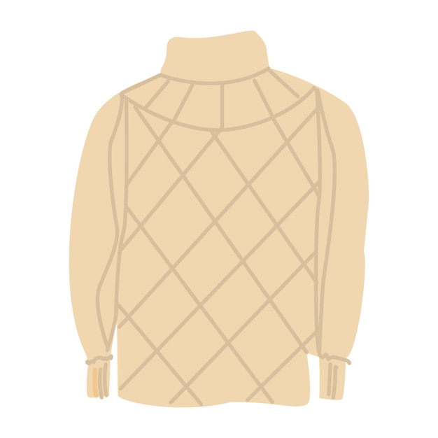 벡터 절연 흰색 배경에 줄무늬가 있는 베이지색 스웨터