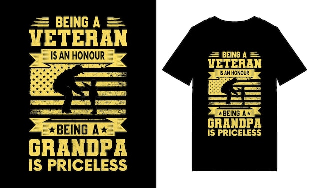 Vector being a veteran is an honour being a grandpa is priceless