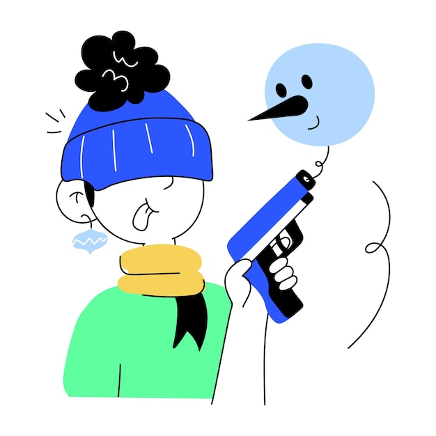 Bekijk deze mini-illustratie van een sneeuwpistool.