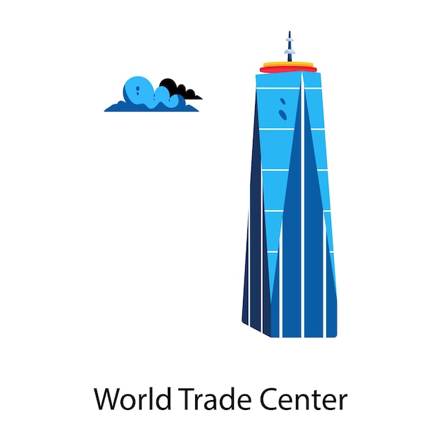 Bekijk dit platte icoon van het World Trade Center eens