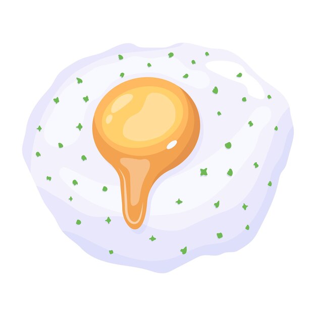Vector bekijk isometrisch pictogramontwerp van gebakken ei