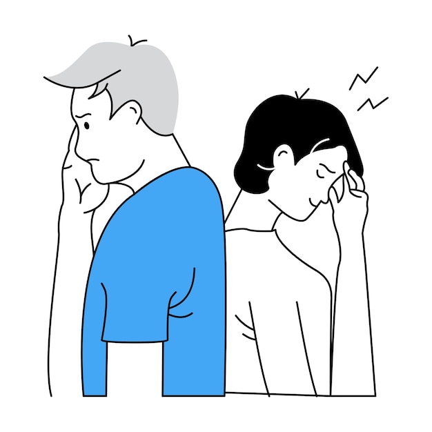 Beklemtoonde ouder door gedrag van kind, premium schetsmatig pictogram