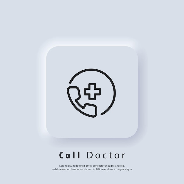 Bel dokter pictogram. noodoproep pictogrammen. telemedicine of telehealth virtueel bezoek. videobezoek tussen arts en patiënt. medische ondersteuningsdienst bellen. telefoontje ziekenhuis.