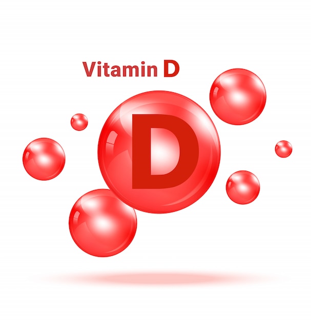 Bel van de vitamine d de grafische geneeskunde op witte illustratie als achtergrond. gezondheidszorg en medisch conceptontwerp.