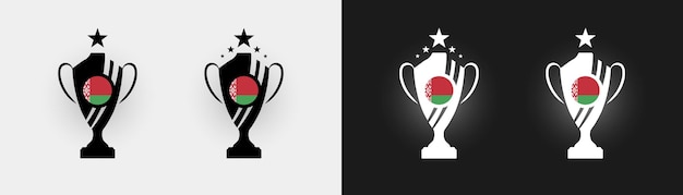 Belarus flag trophy vector illustration