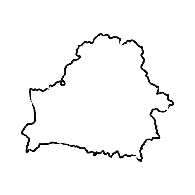 Belarus map of black contour curves of vector illustration