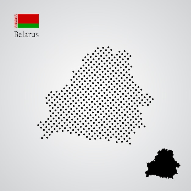 Belarus map silhouette halftone style