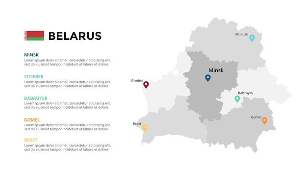 Belarus vector map infographic template slide presentation european country