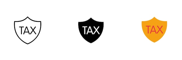 Belastingpictogrammen Belastingontduiking financiële fraude juridische zakelijke geldmiddelen Vector set pictogrammen in zwarte en rode lijnstijlen geïsoleerd op een witte achtergrond