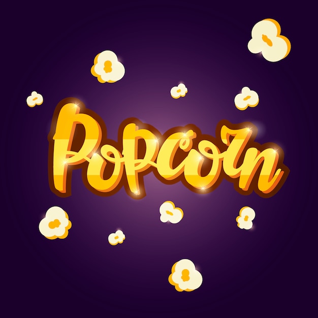Belettering banner Popcorn.