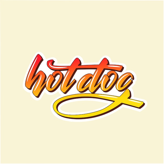 Belettering bannerontwerp hotdog