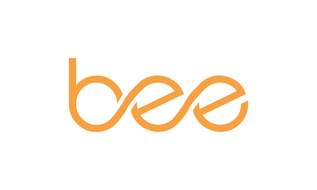 Belettering bee geometrische logo vector pictogram illustratie ontwerp