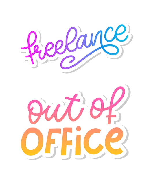 Belettering buiten het kantoor, freelance set