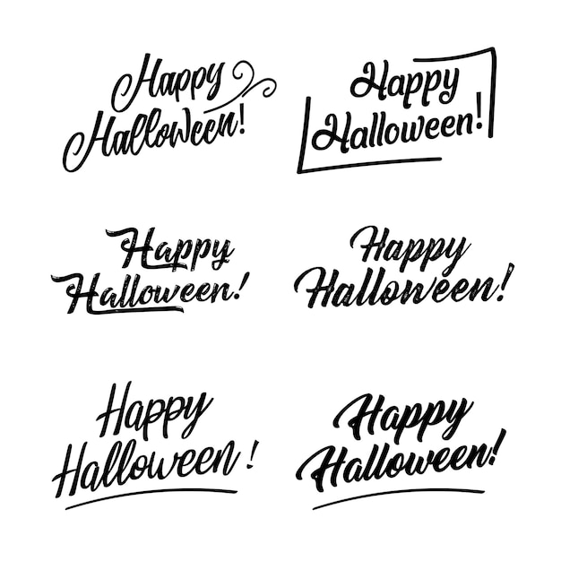 Vector belettering happy halloween typografie