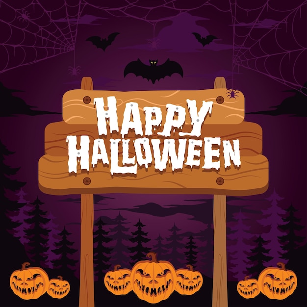 Belettering Happy Halloween Vector, Illustratie, Kalligrafie Ontwerp, Bruikbaar voor Poster, Behang