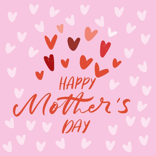 Belettering Happy Mother's Day Handgeschreven typografie Kalligrafie tekst