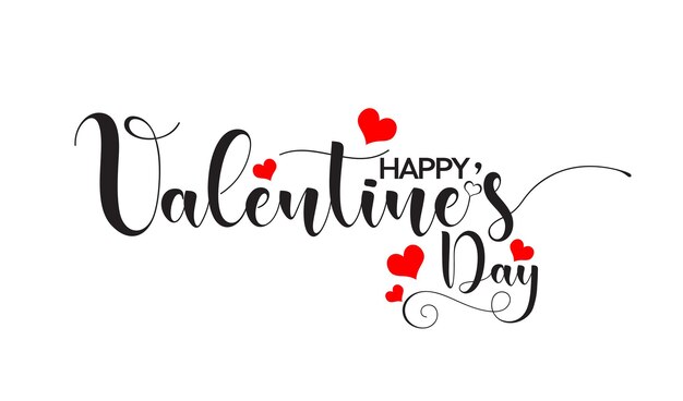 Vector belettering happy valentijnsdag banner