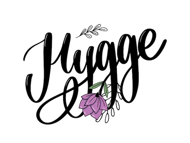 Vector belettering hygge illustratie