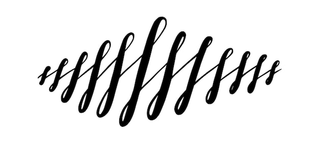 Vector belettering kronkels en wervelingen hand getekend kalligrafisch element vectorillustratie