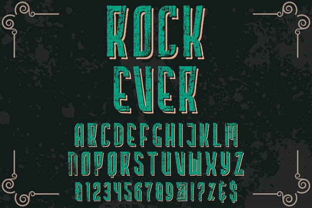 Belettering labelontwerp rock ooit