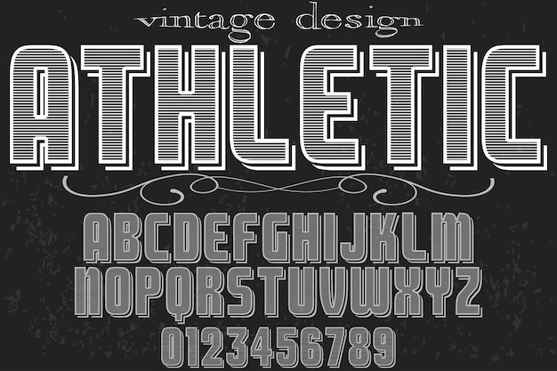 Belettering lettertype ontwerp atletisch