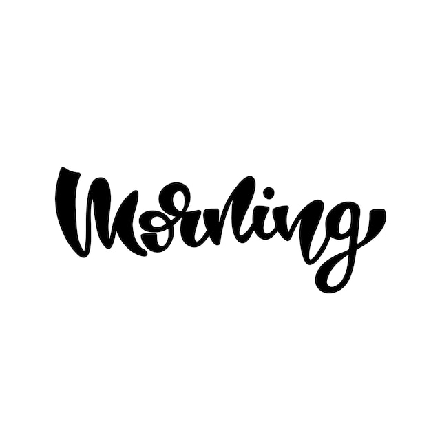 Belettering ochtend. Vector illustratie.