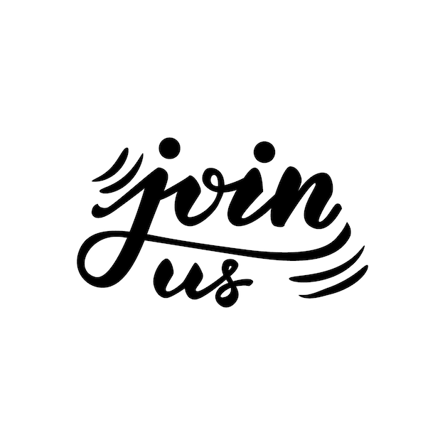 Vector belettering ontwerp met een zin doe met ons mee